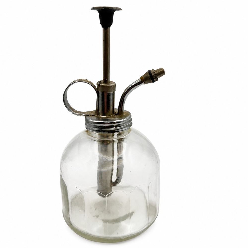 Vintage Glass Plant Mister Hand Pump Atomizer Sprayer Made in Taiwan 6.5"